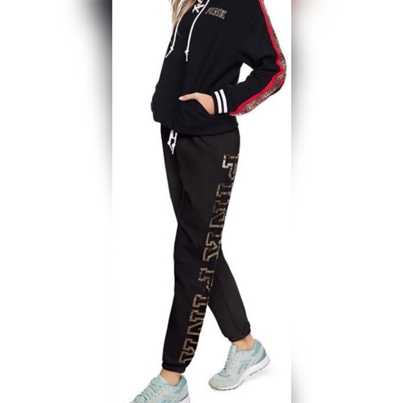 PINK Victoria's Secret Pants - VS Pink Bling Pants in Black & Gold!